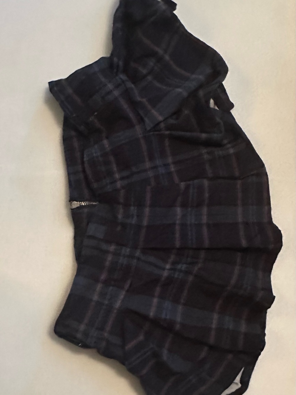 Plaid Mini Skirt in Dark Blue and Black